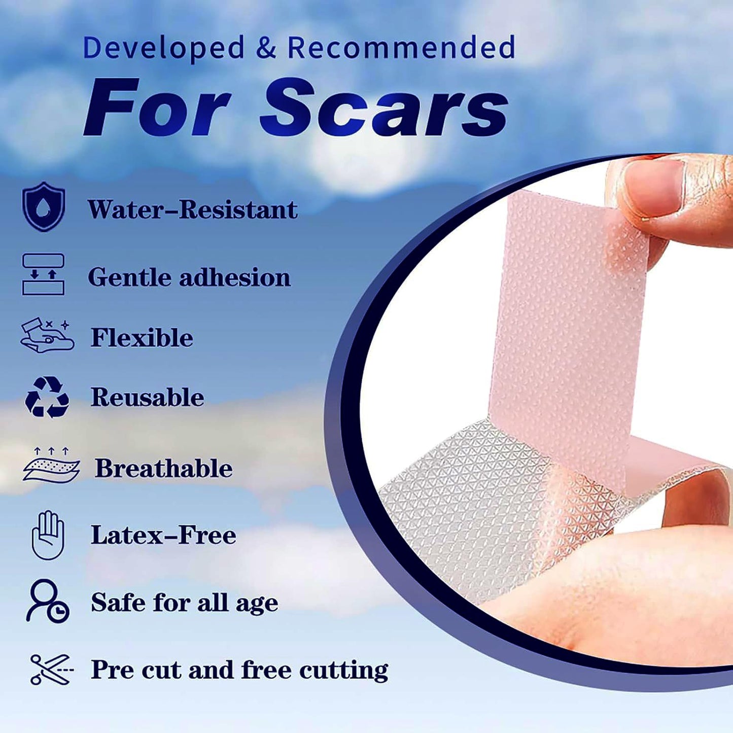 Silicone Scar Sheets 1.6"x39.4" Roll-1M Scars Removal Treatment Medical Grade Silicone Scar Tape for Skin Resuable Strip for Tummy Tuck,Incision,Keloid,C-Section,Burn,Acne Scars(pink)