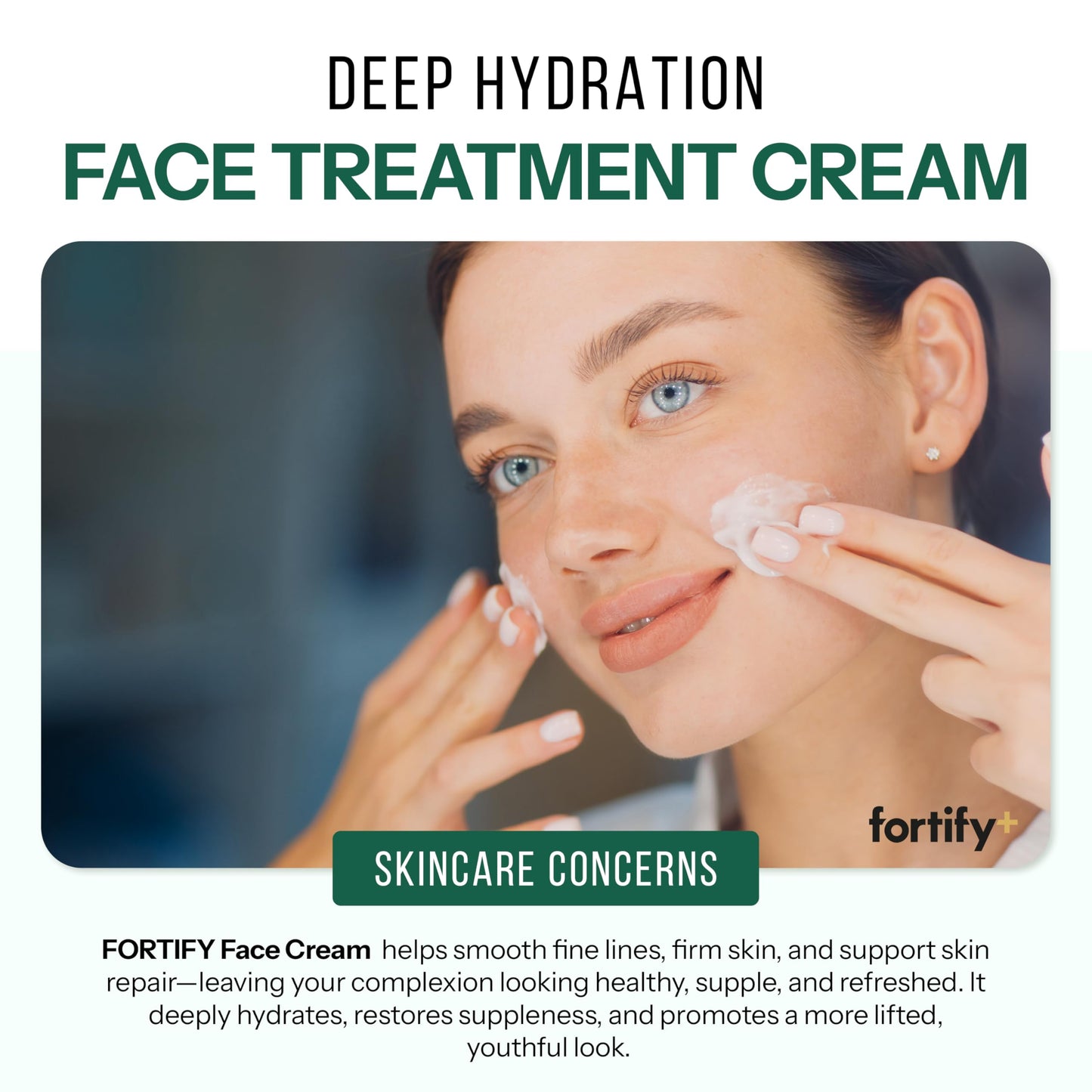 Fortify Skincare Hyaluronic Acid Moisturizer For Face with Collagen & Aloe - Dermatologist-Tested Anti-Aging Korean Skin Care - Ultra Hydrating & Nourishing - Fragrance & Alcohol-Free - 50ML/1.7Fl.Oz