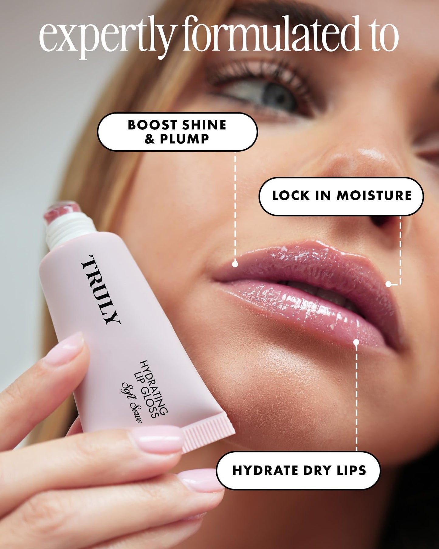 Truly Beauty Soft Serve Hydrating Lip Gloss | Sheer Rosy Pink Tint