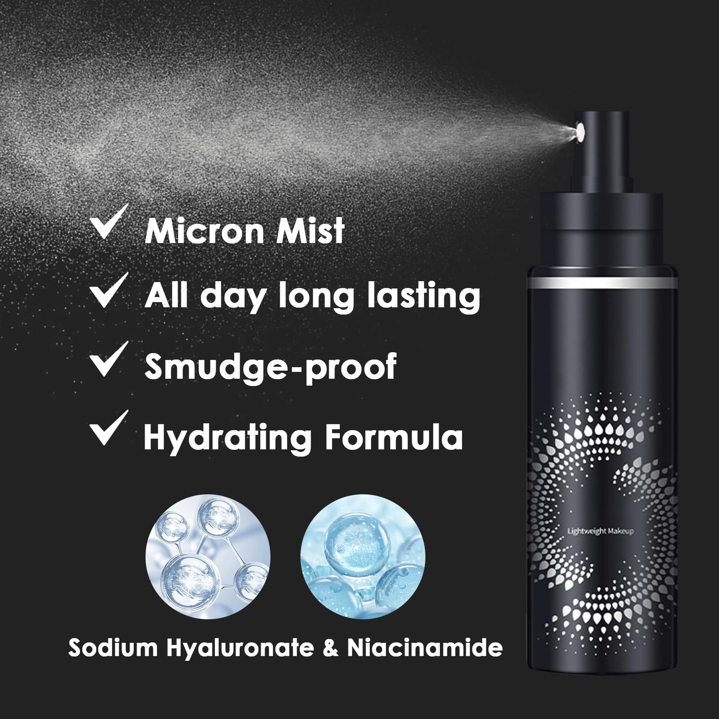 2PCS Makeup Setting Spray Set for Face, Weightless Long Lasting Waterproof Fixing Makeup Setting Face Spray, Smudge-proof, Hydrating & Refreshing Setting Spray Makeup for All Skin Type(C)