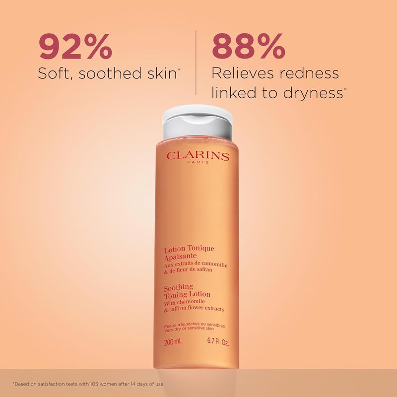 Clarins Soothing Toning Lotion - Hydrating & Alcohol-Free Formula | 200ml | Soothes & Balances Skin