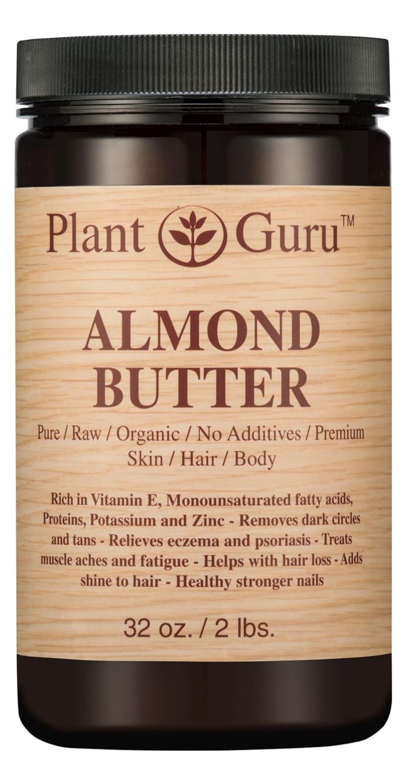 100% Pure Almond Body Butter - 3 lbs Natural Moisturizer for Skin, Hair & DIY Products