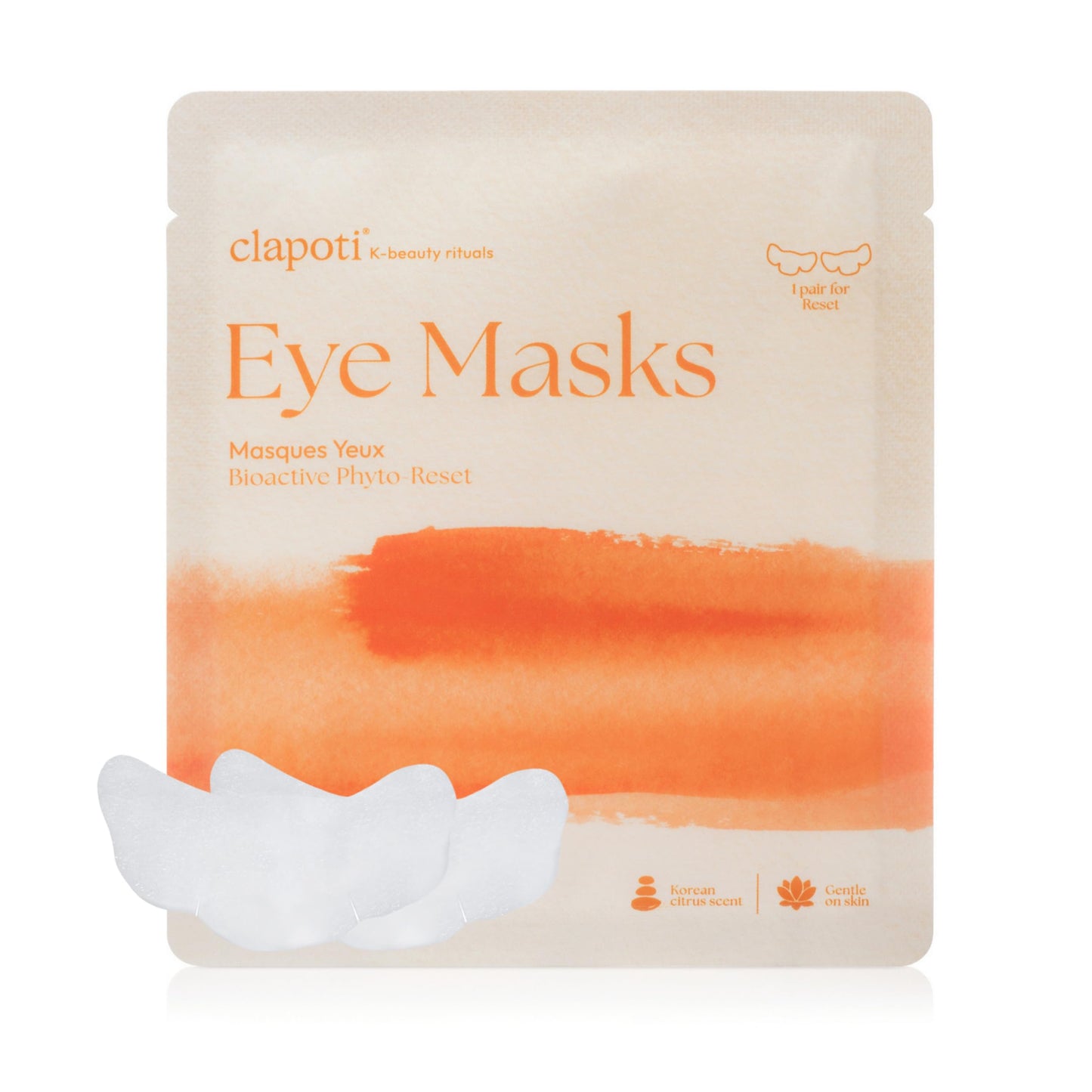 Clapoti Korean Cooling Under Eye Patches, 1 Pair — Depuffing, Dark Circles & Hydration, 99% Natural Ginkgo & Peptide Complex, Bamboo, No-Rinse, Gentle for Sensitive Skin, Vegan