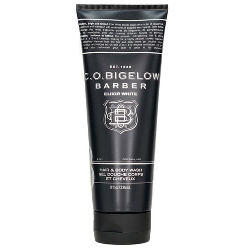 C.O. Bigelow Men's Hair and Body Wash, Elixir White, No. 1607, 8 fl oz, Mens Body Wash & Shampoo, Citrus & Bergamot Moisturizing Mens Shampoo & Body Cleanser