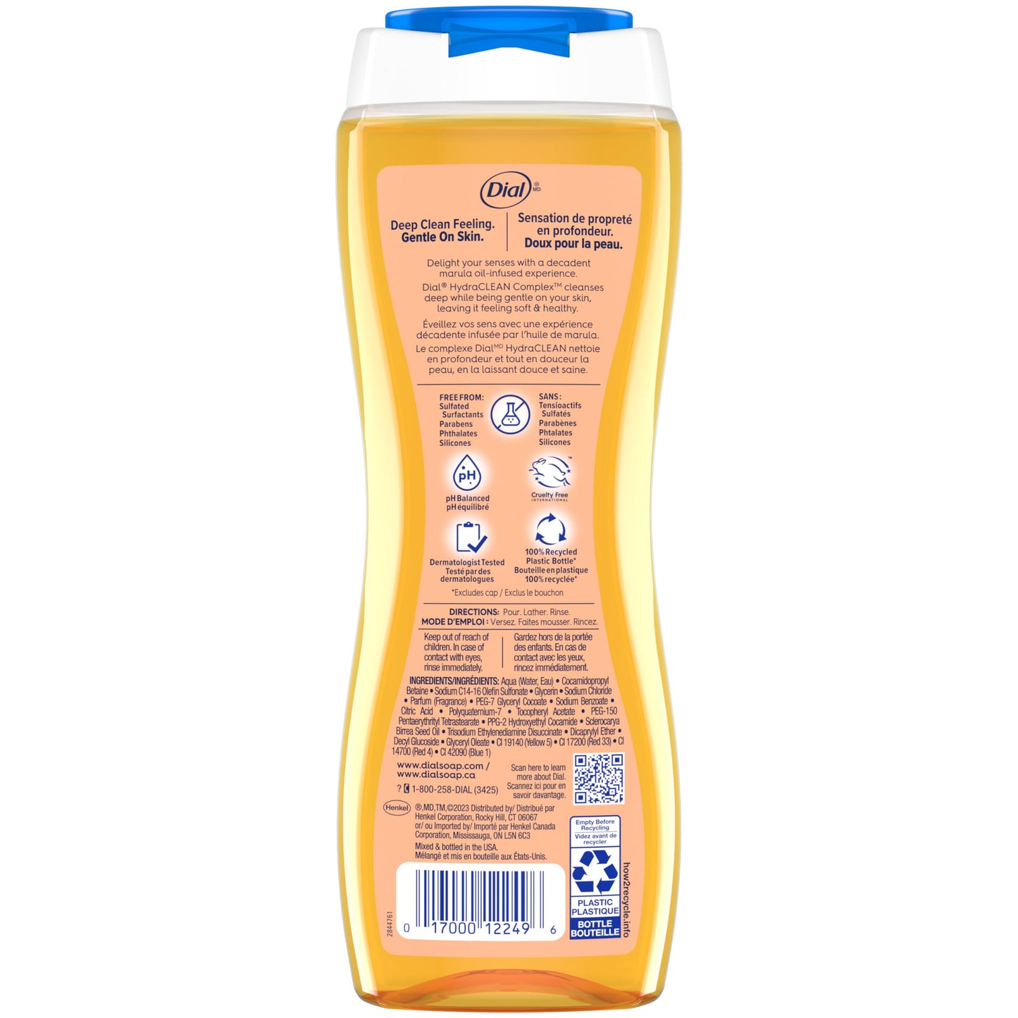 Dial Body Wash, Marula Oil, 21 fl oz (Pack of 4)