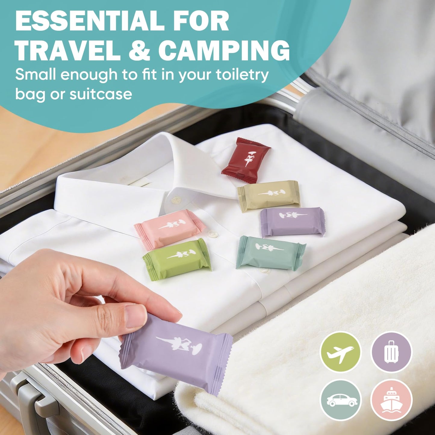 Treeroot 42 Pcs Disposable Compressed Towels, Disposable Washcloths for Adults, Disposable Towels for Travel, Thicker Super Absorbent Wash Cloths for Travel, Essentials for Outdoor Camping, Hiking