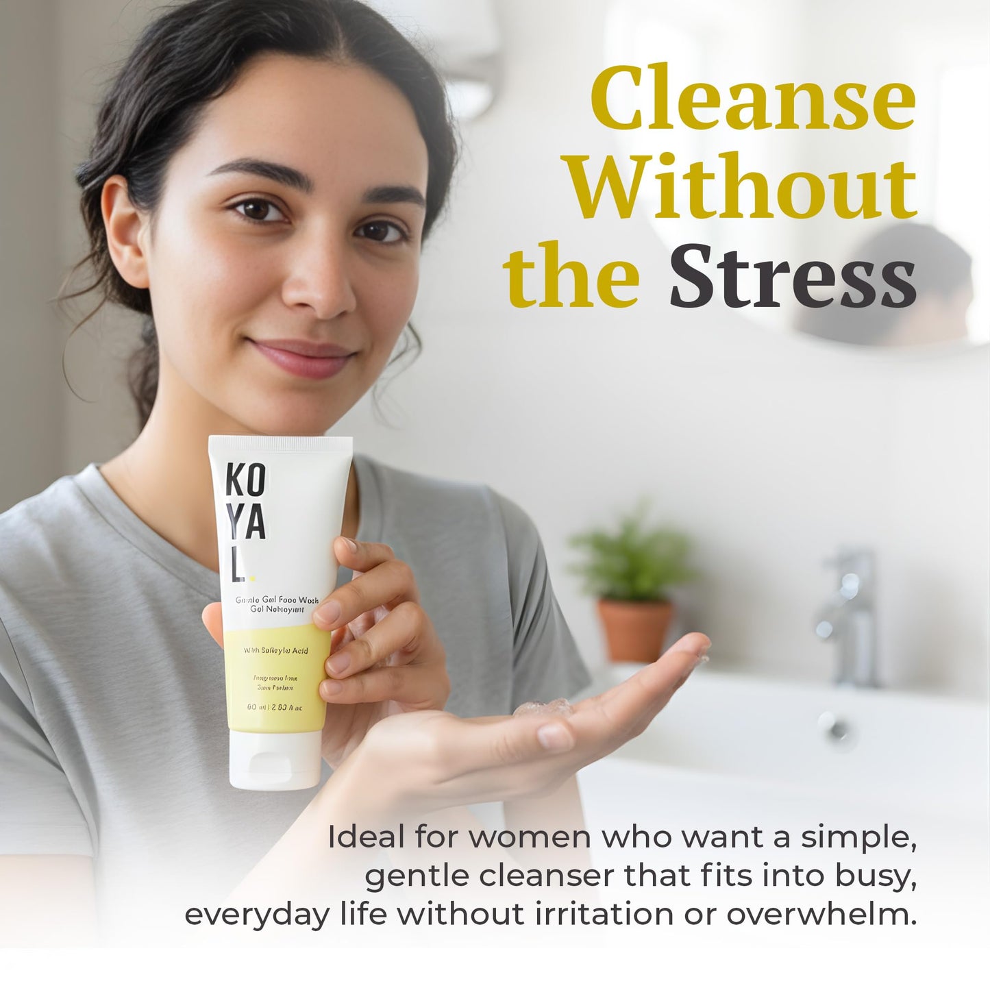 Koyal Beauty Gentle Gel Face Wash for Sensitive Skin - Hydrating Cleanser with Panthenol & Glycerin - Fragrance Free, Vegan, Sulfate Free - Face Wash for Dry Skin