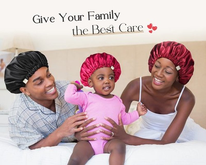YANIBEST Silk Bonnet Satin Bonnet for Sleeping Women and Men, Adjustable Double Layer Hair Bonnet for Curly Braids Hair Bright Purple