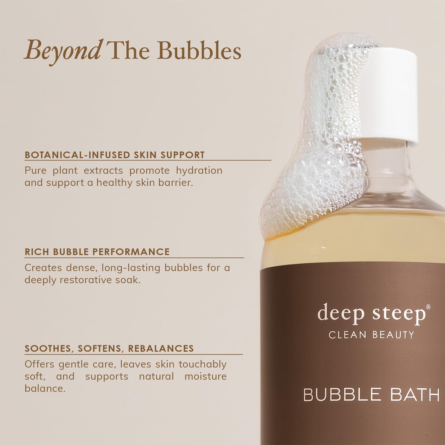 Deep Steep Coconut Lime Bubble Bath for Women, Hypoallergenic, Clinically Tested, Clean Formula for Sensitive Skin, Sulfate-Free, 17 fl oz Bottle, Essential Bath Accessories