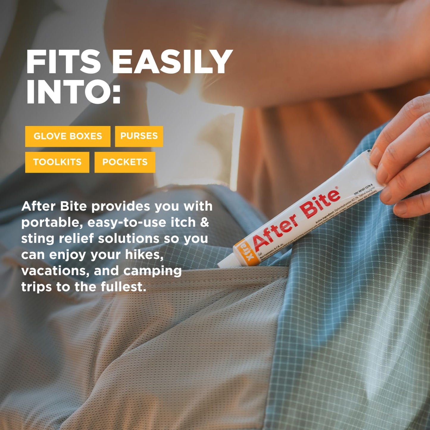 After Bite Xtra Formula - Itch Relief with Diphenhydramine HCl - Ideal for Mosquito & Fire Ant Bites, Bees & More - Portable Gel Formula - 0.7 oz (4 Pack)