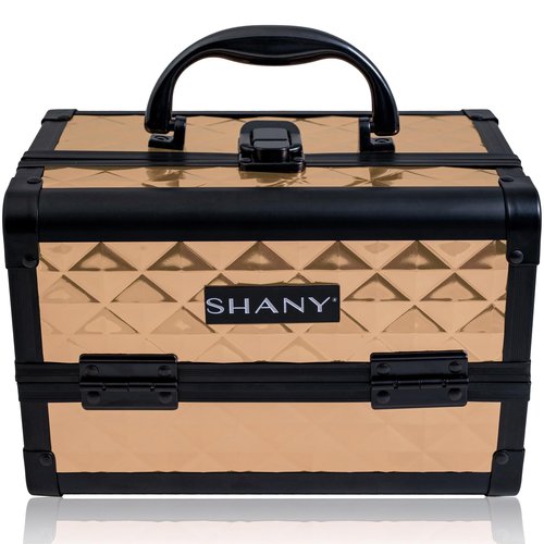 SHANY Chic Makeup Train Case Cosmetic Box Portable Makeup Case Cosmetics Beauty Organizer Jewelry storage with Locks, Multi trays Makeup Storage Box with Makeup Mirror - ROSA