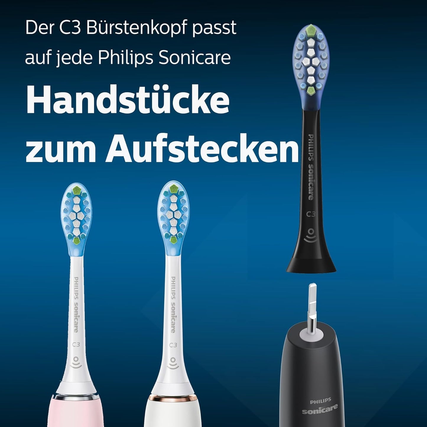 Philips Sonicare Original AdaptiveClean Standard Sonic Toothbrush Heads - 2 Pack in White (Model HX9042/17)