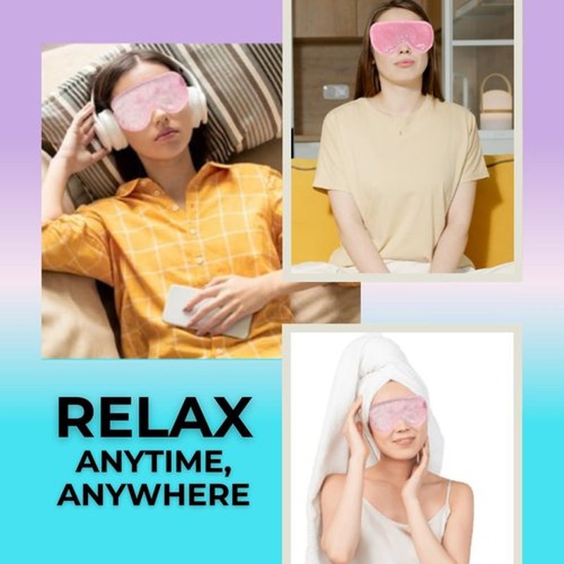 Cooling Gel Bead Eye Mask - Reusable Eye Mask with Cooling Gel for Puffiness, Migraines, Headaches & Post-Surgery Relief - Cold Eye Mask for Puffy Eyes & Relaxation (Pink)
