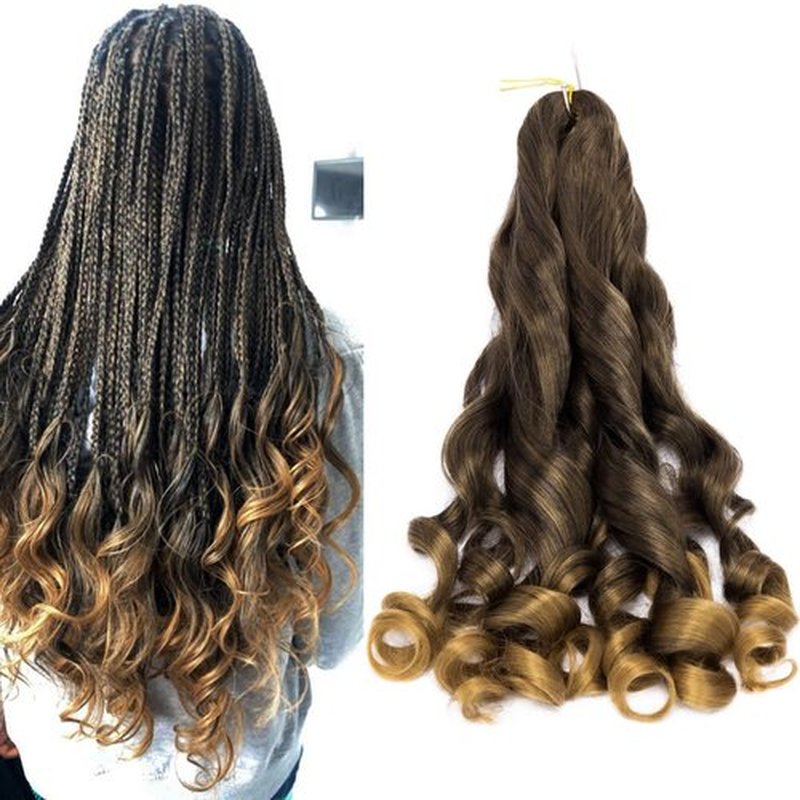 8 Packs French Curly Braiding Hair 24 Inch Loose Wave Spiral Curly Crochet Hair for Black Women Pre Stretched Braiding Hair with Curly Ends (24 Inch, 1B/27)