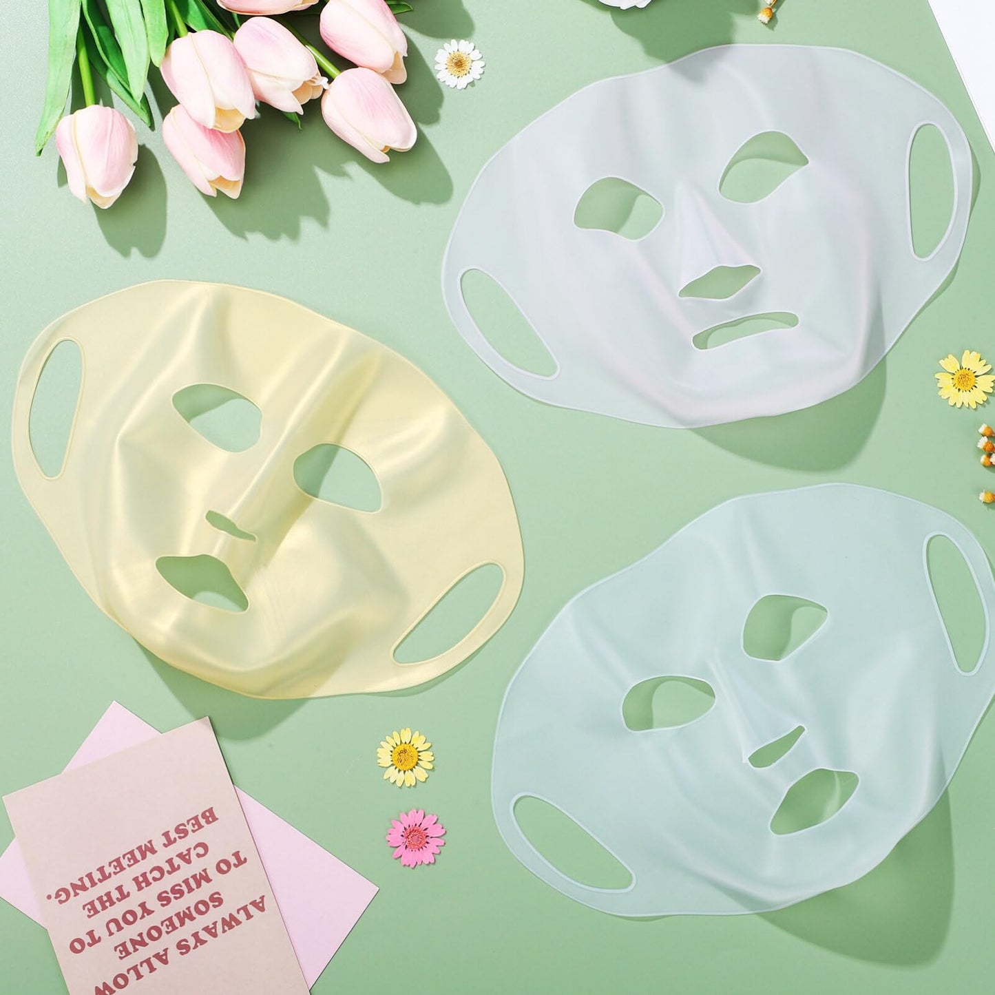 FRCOLOR Reusable 3D Silicone Cover for Women Ladies Soft Non-Irritating Sheet Mask Holder to Prevent Essence Evaporation and Maximize Absorption Skincare Tool