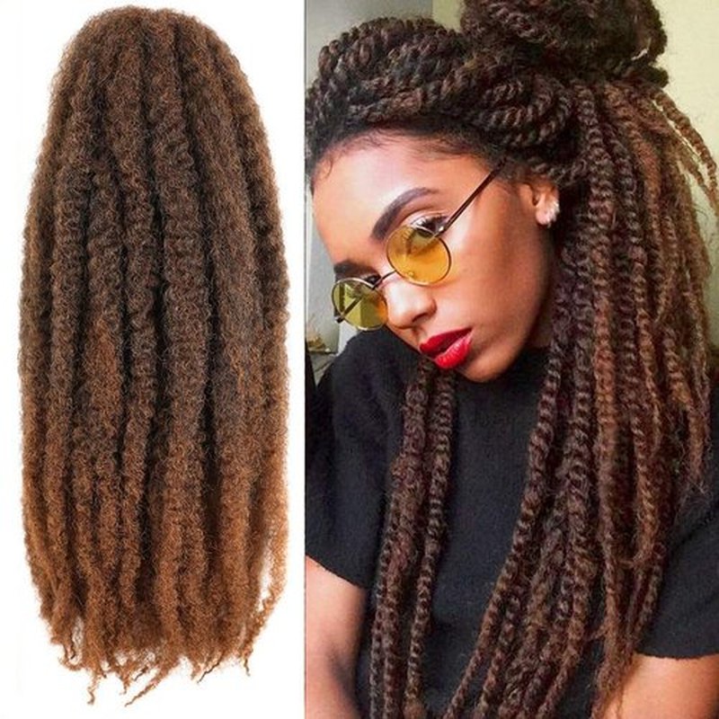 30 Inch Marley Twist Braiding Hair Marley Hair Crochet Braids 6Pack Long Afro Kinky Synthetic Kanekalon Fiber Marley Hair For Twists Braiding Hair Extensions(30 inch，T30)