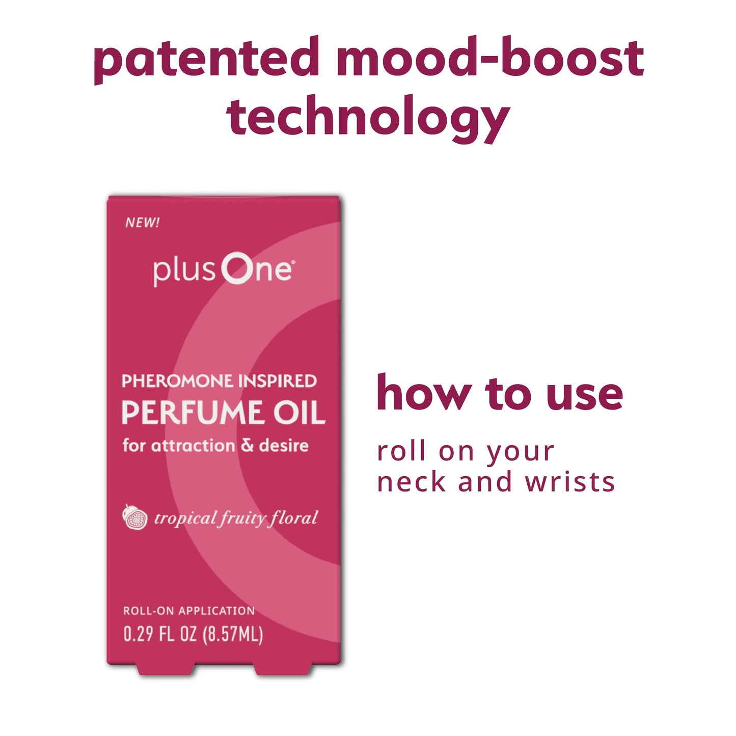 plusOne Pheromone Inspired Perfume Oil – Tropical Fruity Floral – Rollerball with Passionfruit, Orchid & Coconut Milk – 0.34 fl oz