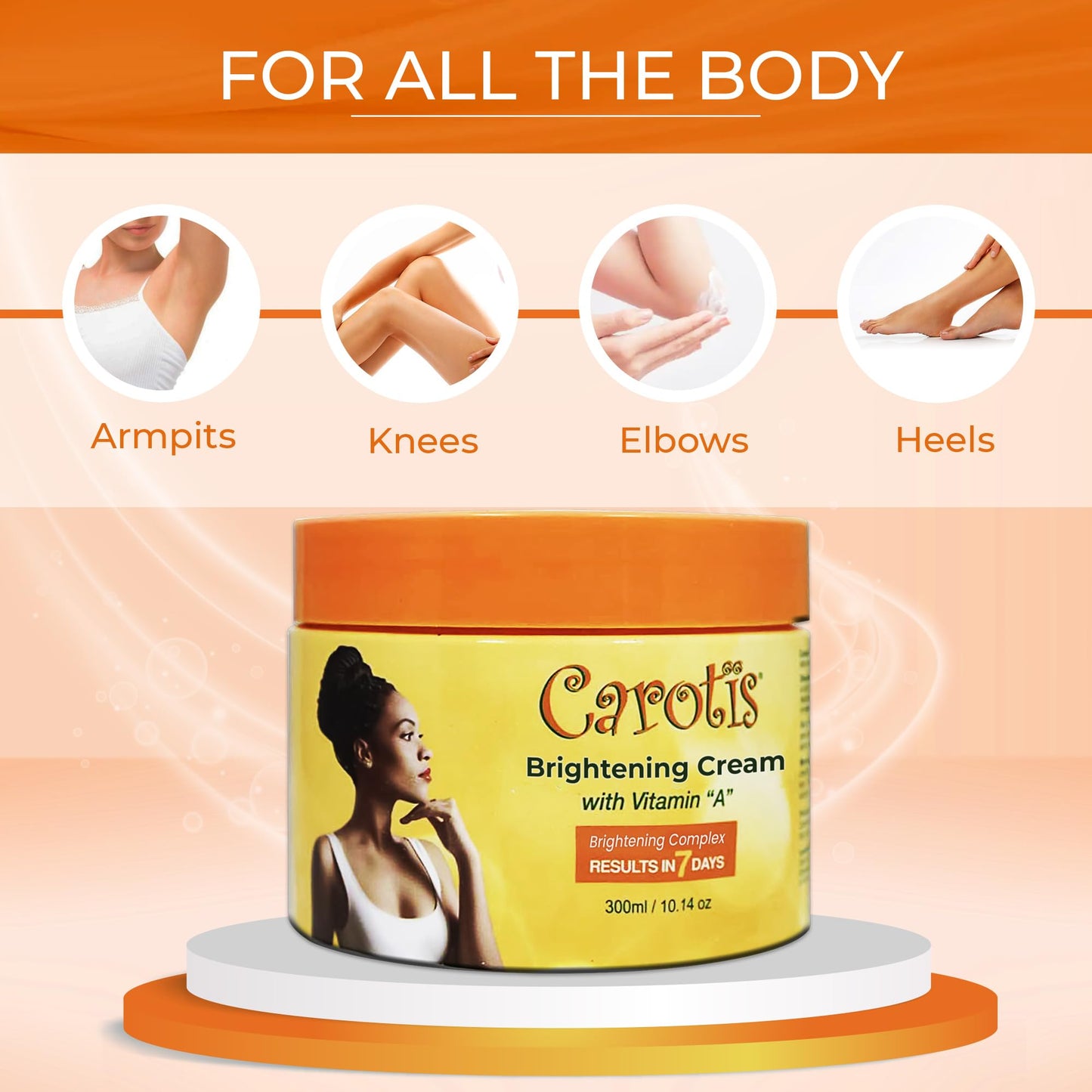 CAROTÏS, Skin Brightening Cream – 300ml / 10.14fl oz – 7 Day Night Cream for Uneven Skin Tone, with Vitamin A