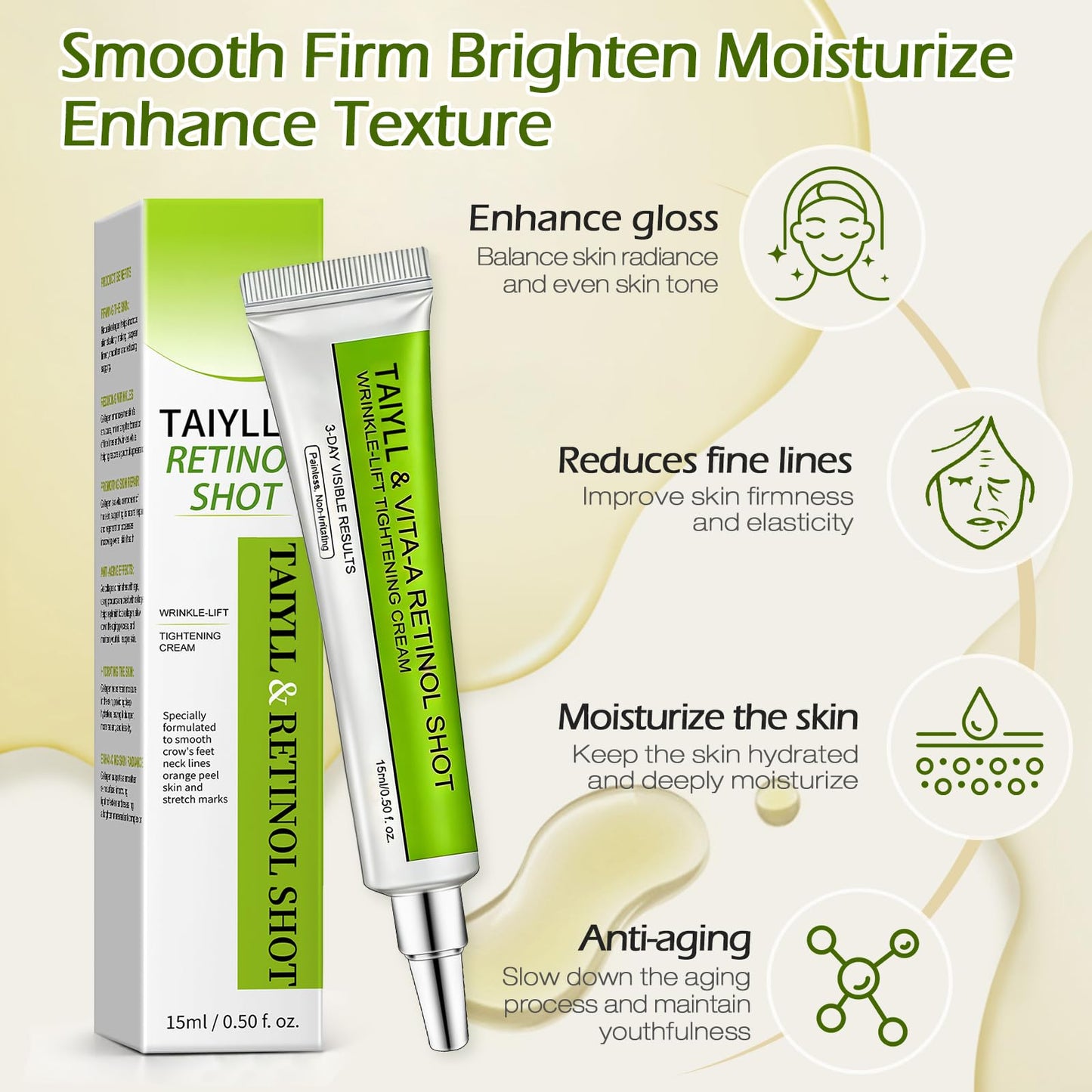 Botoxmix &Vita-A Retinol Shot Cream,Retinal Shot Tightening Booster, Retinol Anti-Wrinkle Cream, Anti-Aging, Reduces Fine Lines, Wrinkles & Crow’s Feet, Pore Minimizer, Firmer Skin