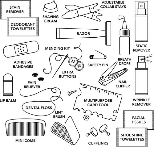 Pinch Provisions Hemergency Kit for Men, Includes 30 Style & Grooming Essentials, Gift & Accessory for Grooms, Best Man, Personal Care, Travel or Cars (Puffer Navy)