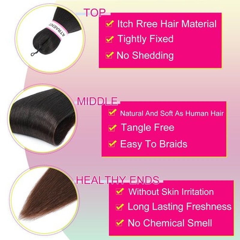 ATRAENTE Braiding Hair Pre Stretched,18 Inch 8 Packs Ombre Braiding Hair for Boho Box Braids Yaki Texture Hot Water Setting Soft And Light(18"1B/33/30)