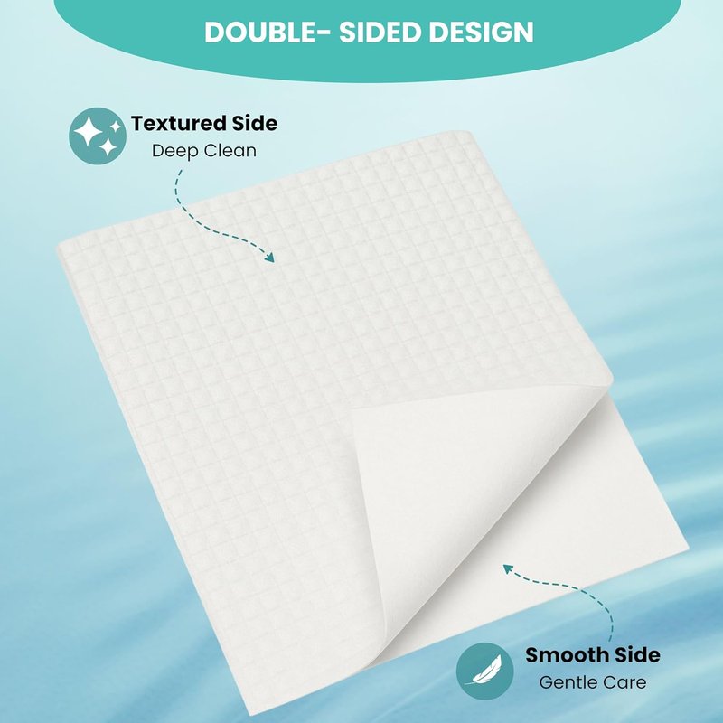 Disposable Face Towels - Ultra-Soft & Thick Travel Wipes for Sensitive Skin | 10"×12" | 15 Towels per Pack