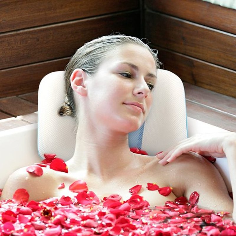 Bath Pillow for Tub, Coastacloud Bathtub Spa Pillow, Headrest Support, Bath Tub Pillow for Neck, Bath Pillows with 3D Air Mesh Technology, Powerful Suction Cups Hot Tub