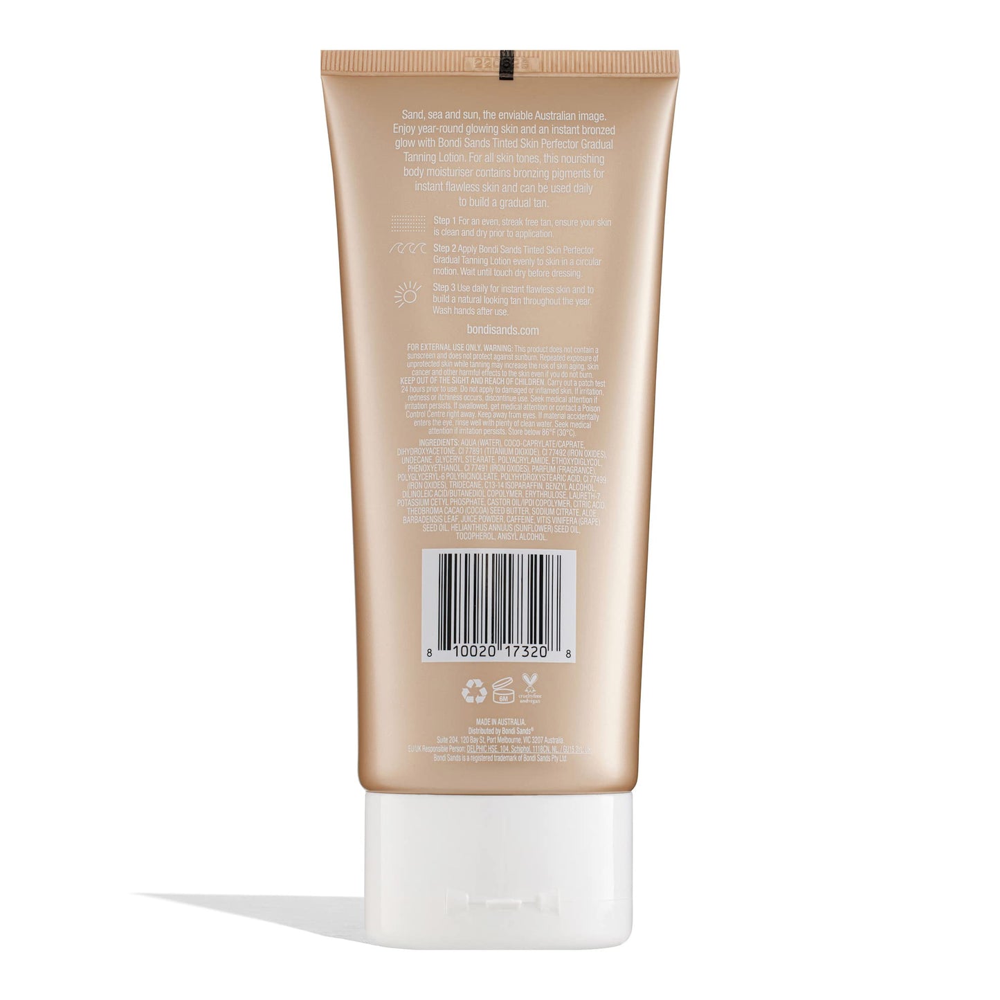 Bondi Sands Gradual Tanning Lotion Tinted Skin Perfector, Bronzer Pigments Build to a Natural-Looking Tan for Glowing Skin, 150 mL, 5.07 Fl. Oz.