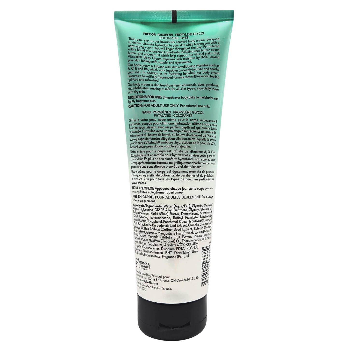 Vitabath Cucumber & White Tea Moisturizing Body Cream - Soothing Hydration Vitamin & Nutrient Skin Care - Replenishing All Over Dry Skin Lotion Moisturizer for Women & Men - 8 Ounce