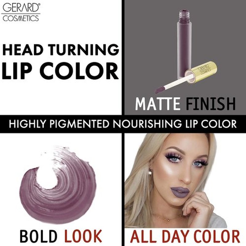 Gerard Cosmetics HydraMatte Liquid Lipstick Gravity | Grey Lipstick with Matte Finish | Long Lasting and Non-Drying | Super Pigmented Fully Opaque Lip Color