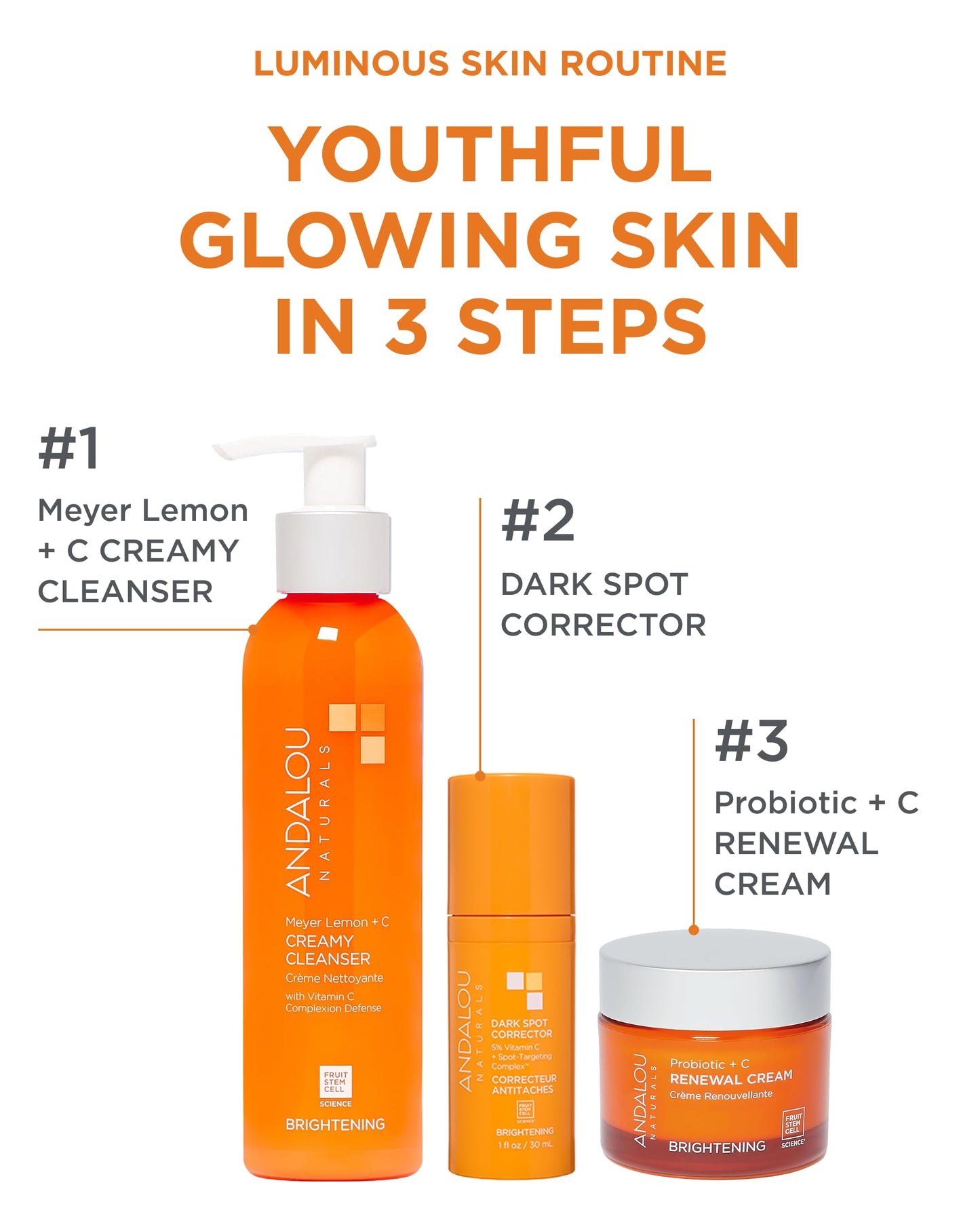 Andalou Naturals Dark Spot Corrector With Vitamin C | Face Serum for Uneven Skin Tone, Boost Radiance & Reduce Wrinkles | Pomegranate Stem Cells and Caffeine | 1 fl oz