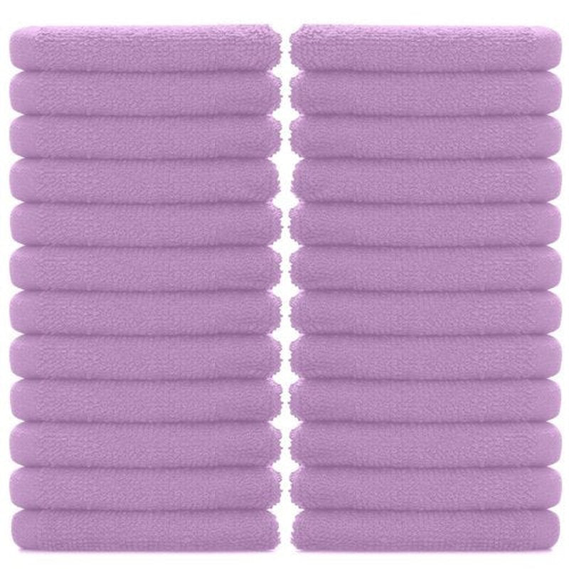 DAN RIVER 100% Cotton Washcloths 24 Pack Premium Quality Face and Body Cloth, Quick Dry Essential Towels for Bathroom, Hand, Kitchen & Cleaning, Baby Washcloths | 12X12 in | 400 GSM | Lavender