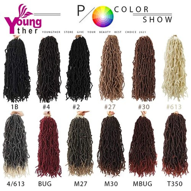 24 inch New Faux Locs Crochet Hair 6 Packs Most Natural Burgundy Soft Lcos Crochet Hair New Crochet Faux Locs Hair Synthetic Crochet Hair for Black Women (24inch,6packs,BUG)