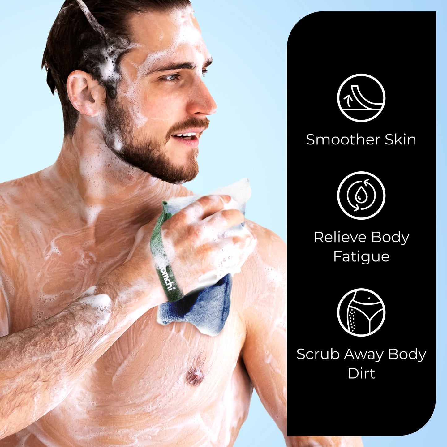 ZOMCHI Soap Saver Bags for Bar Soap, 2 Pack, Dual Texture Blue Set
