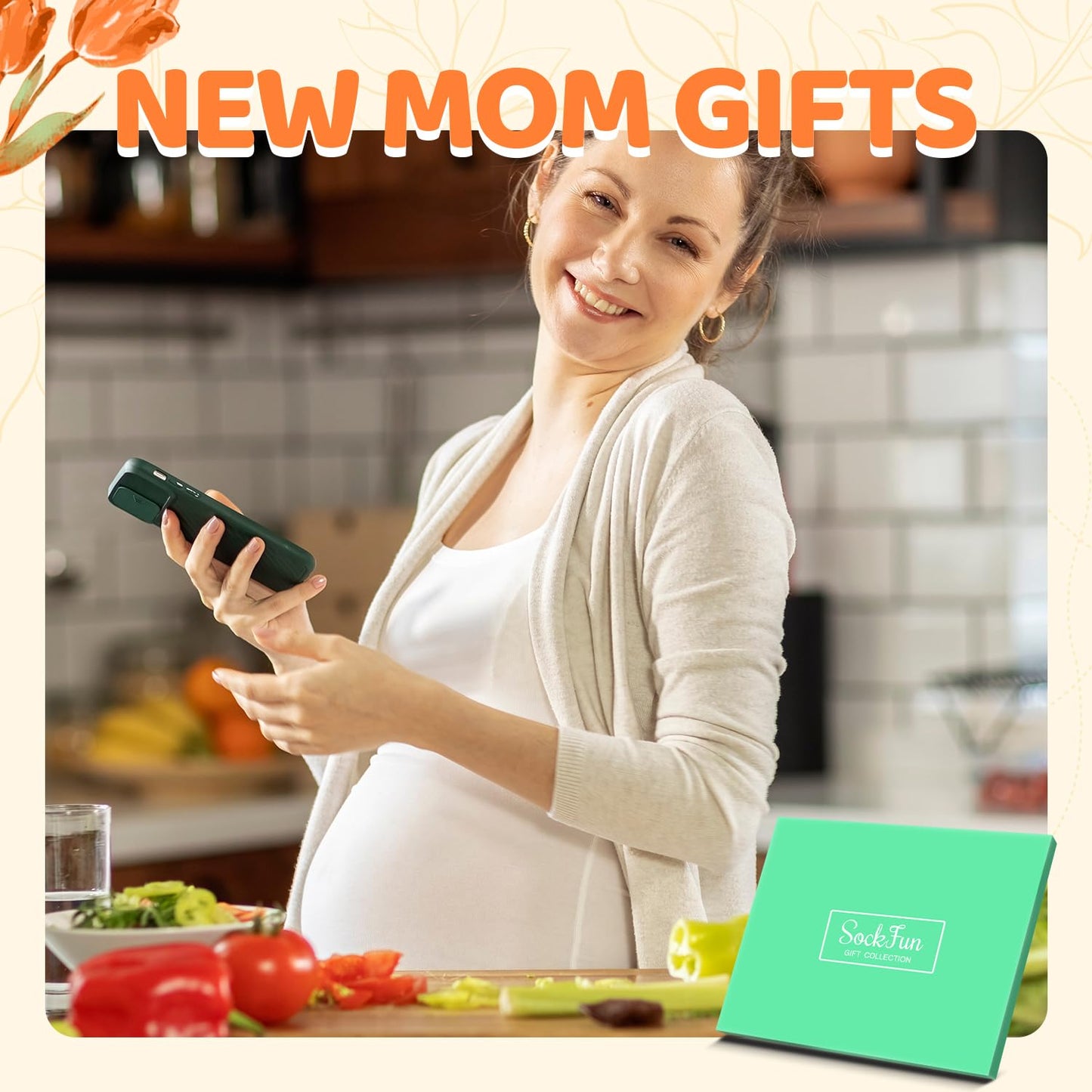 First Mothers Day Gifts - New Mom Gifts for Pregnant Friend Wife Daughter, Pregnancy Socks, Labor Delivery Socks