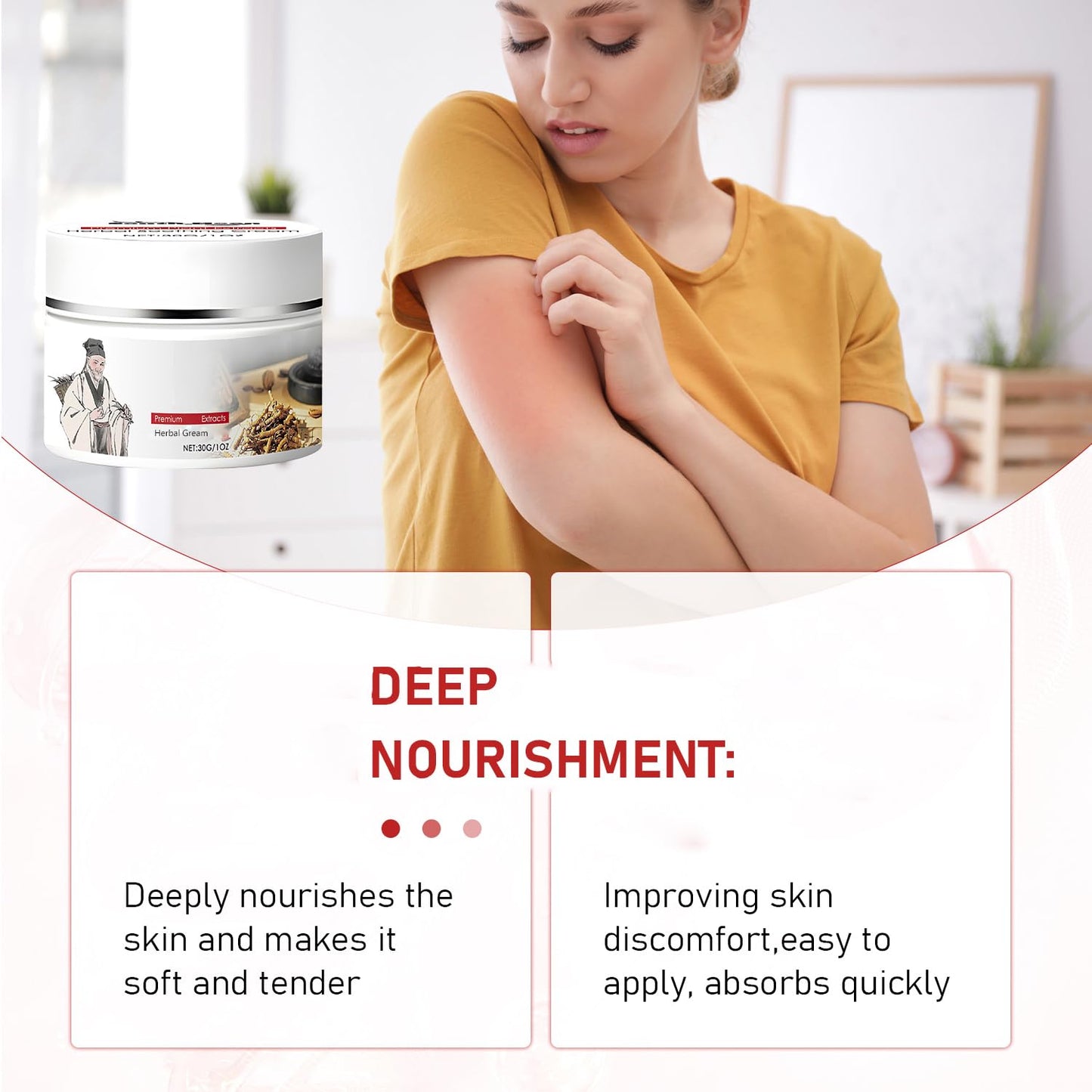 Eaton Kang 2 Pcs Herbal Body Care Cream,Natural Herbal Soothing Cream Relieves Dry and Tight Skin, Rich in Menthol, Calendula & Dendrobium for All Skin Types