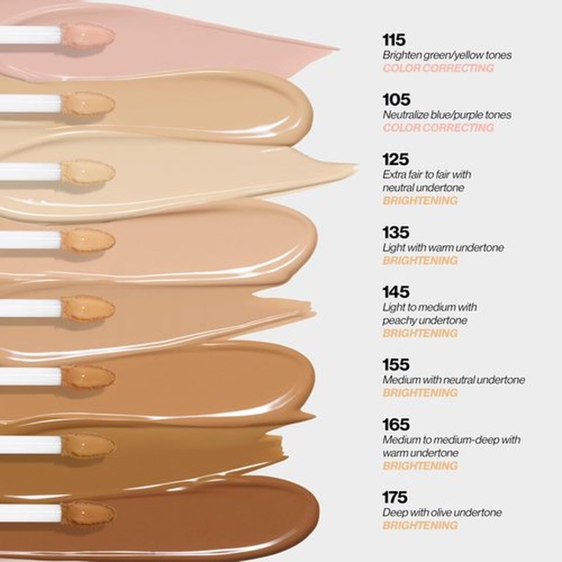 Revlon Glimmer Correcting Concealer, Liquid Under Eye Concealer, Made with Caffeine, Vitamin C, & Stevioside, 115 Brightener, 0.3 fl oz