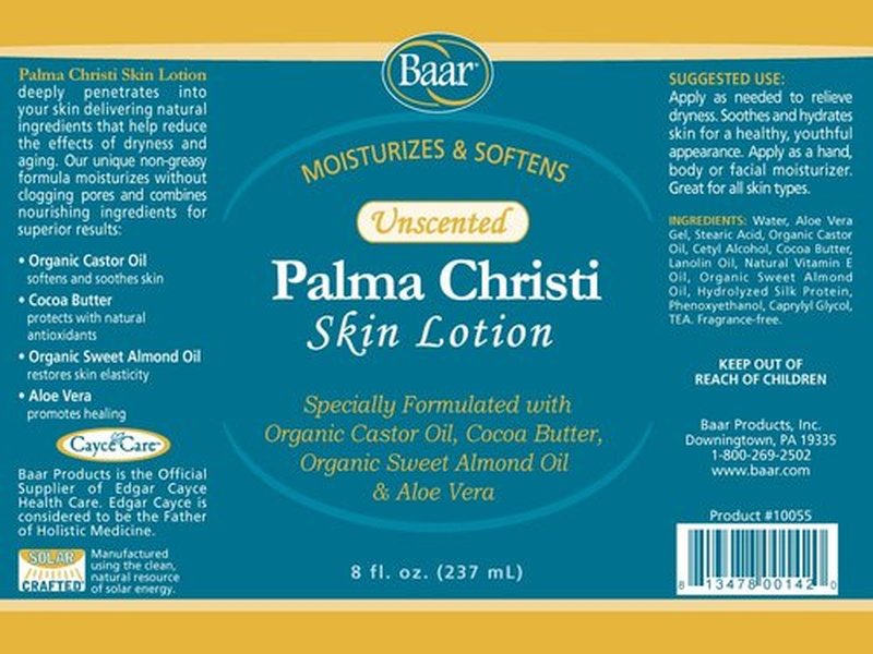 Baar Unscented Palma Christi Skin Lotion, 8 fl. oz.