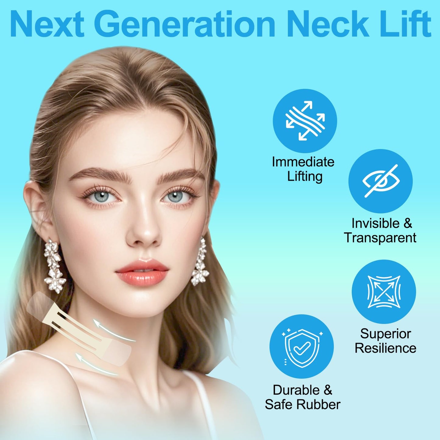 Netlkjonk 60 PCS+4 Strips,Neck Lift Tape,Neck and Lifting