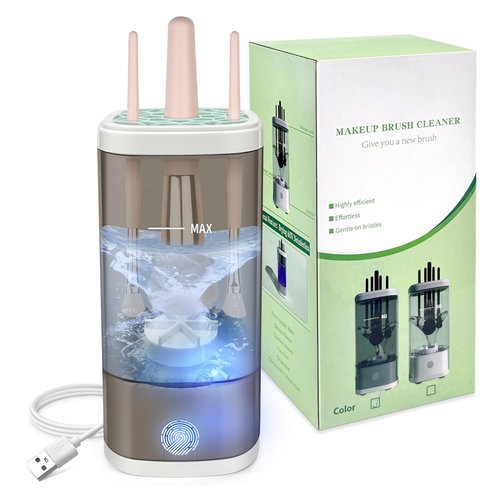 Tpsofy Electric Makeup Brush Cleaner Machine, Ultimate Efficient Automatic Cleaner for All Types of Makeup Brushes- Black