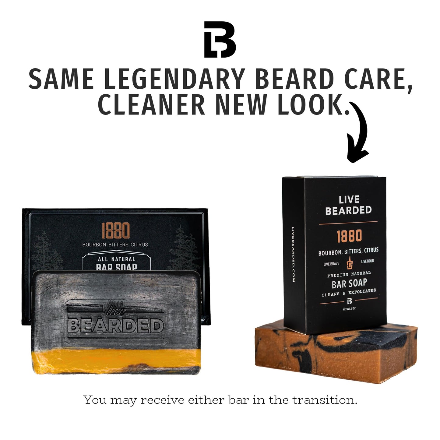 Live Bearded® All-Natural Bar Soap for Men, 1880 Scent, 3-Pack of 5 oz