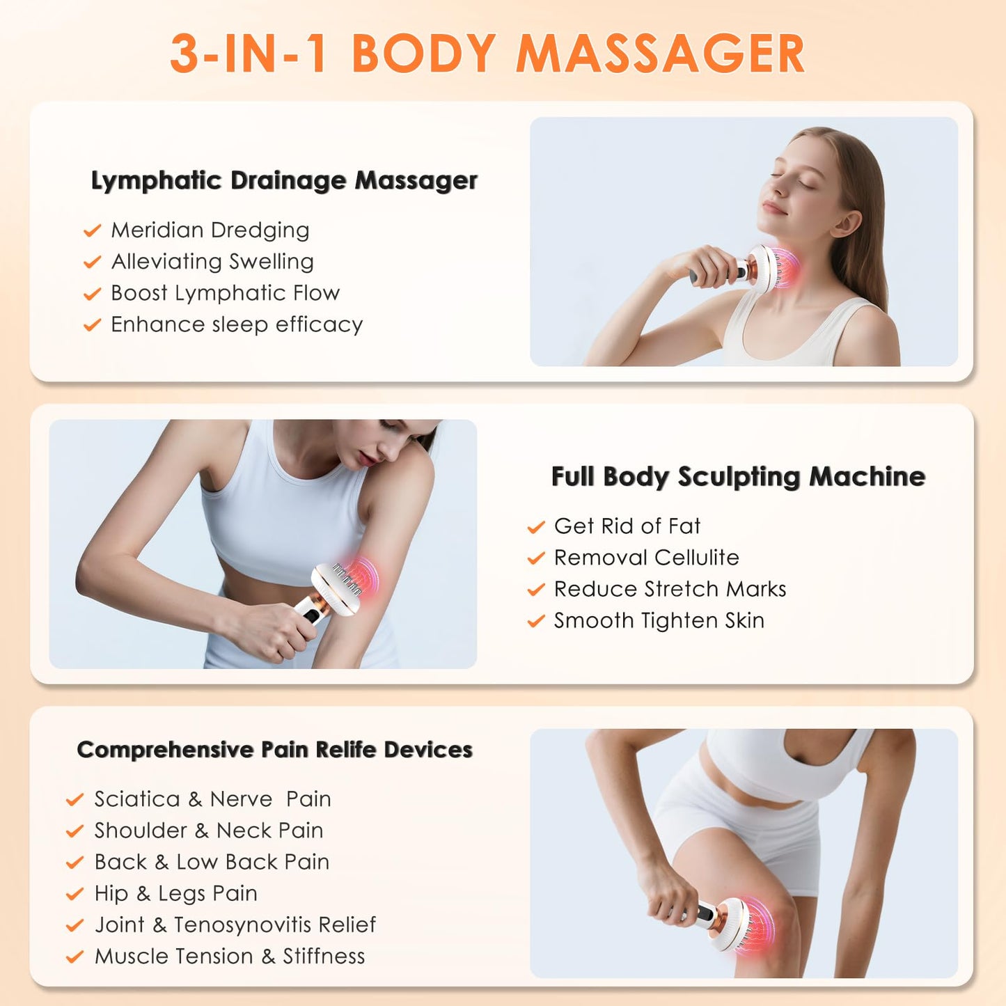 4-in-1 Lymphatic Drainage Massager Anti Cellulite Body Sculpting Device