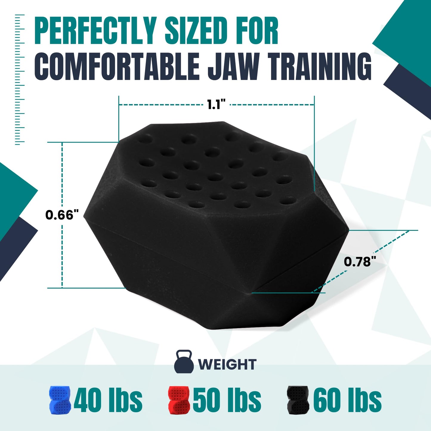 NexFit Jaw Exerciser for Men & Women – 3-Level Resistance Jaw Trainer for Men & Women – Food-Grade Silicone Double Chin Reducer – 6 Piece Kit with Carry Cases – Compact Mewing Jawline Shaper for Women