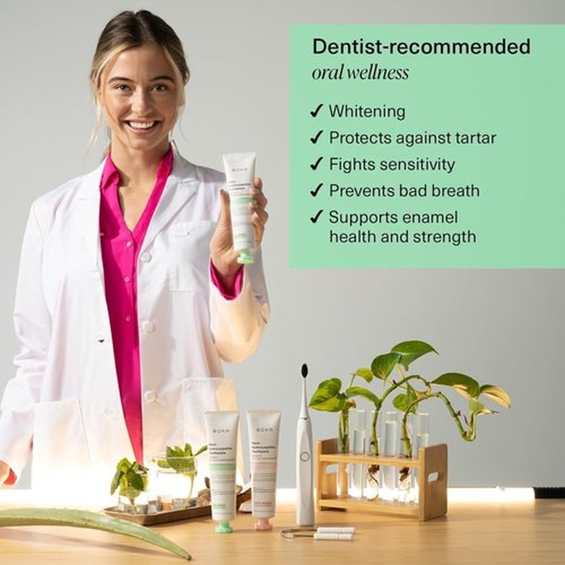 Boka Fluoride Free Toothpaste Nano Hydroxyapatite, Helps Remineralize, Appropriate for Sensitive Teeth, Whitening - for Adult, Kids Oral Care - Ela Mint, Orange Cream, Watermelon Mint Flavor, 3pk