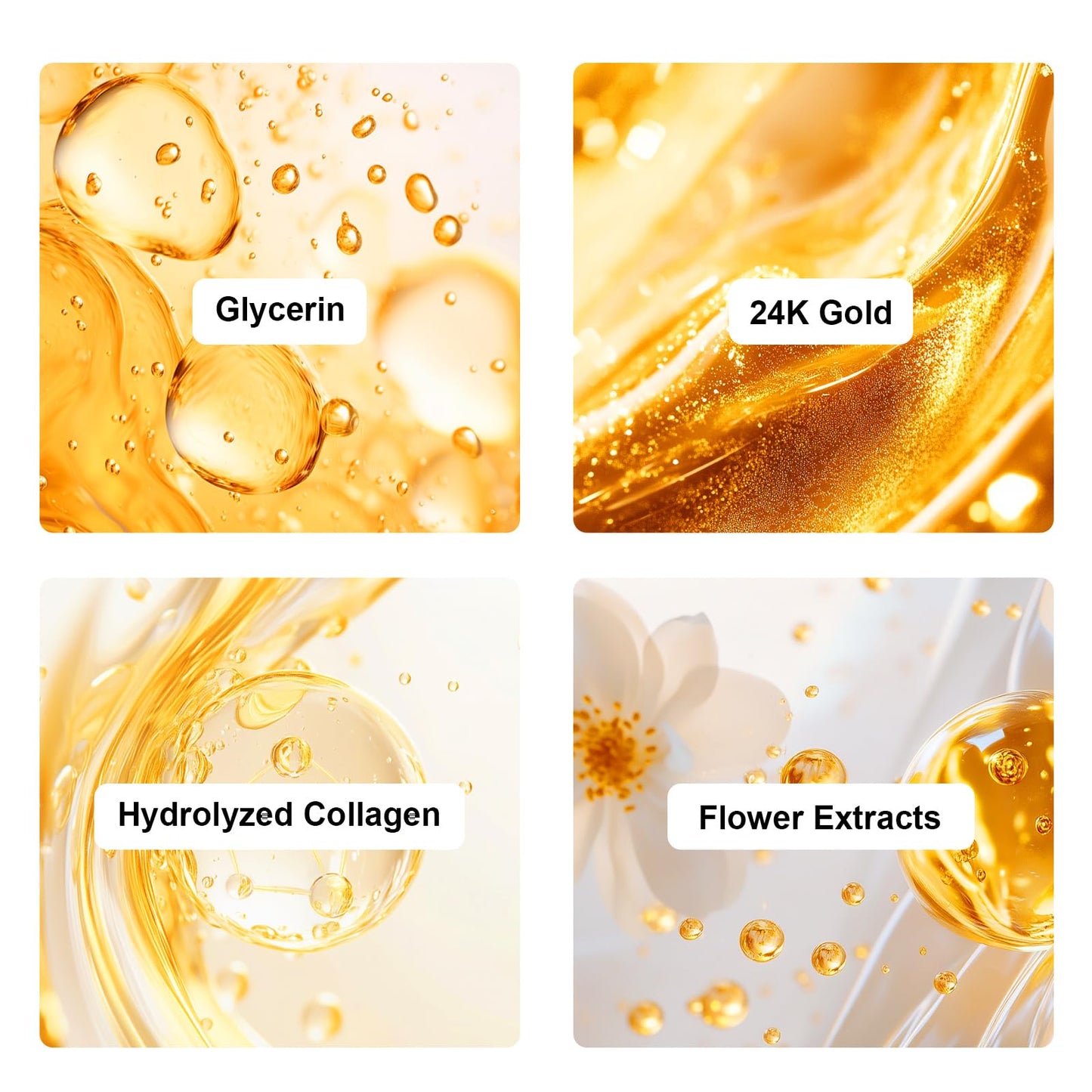 Adofect 15 Pack 24K Gold Crystal Collagen Facial Masks, Anti Wrinkle Collagen Facial Patches for Women, Deep Hydrating & Moisturizing, Reduce Puffiness, Perfect Self-Care Gift for All Skin Types