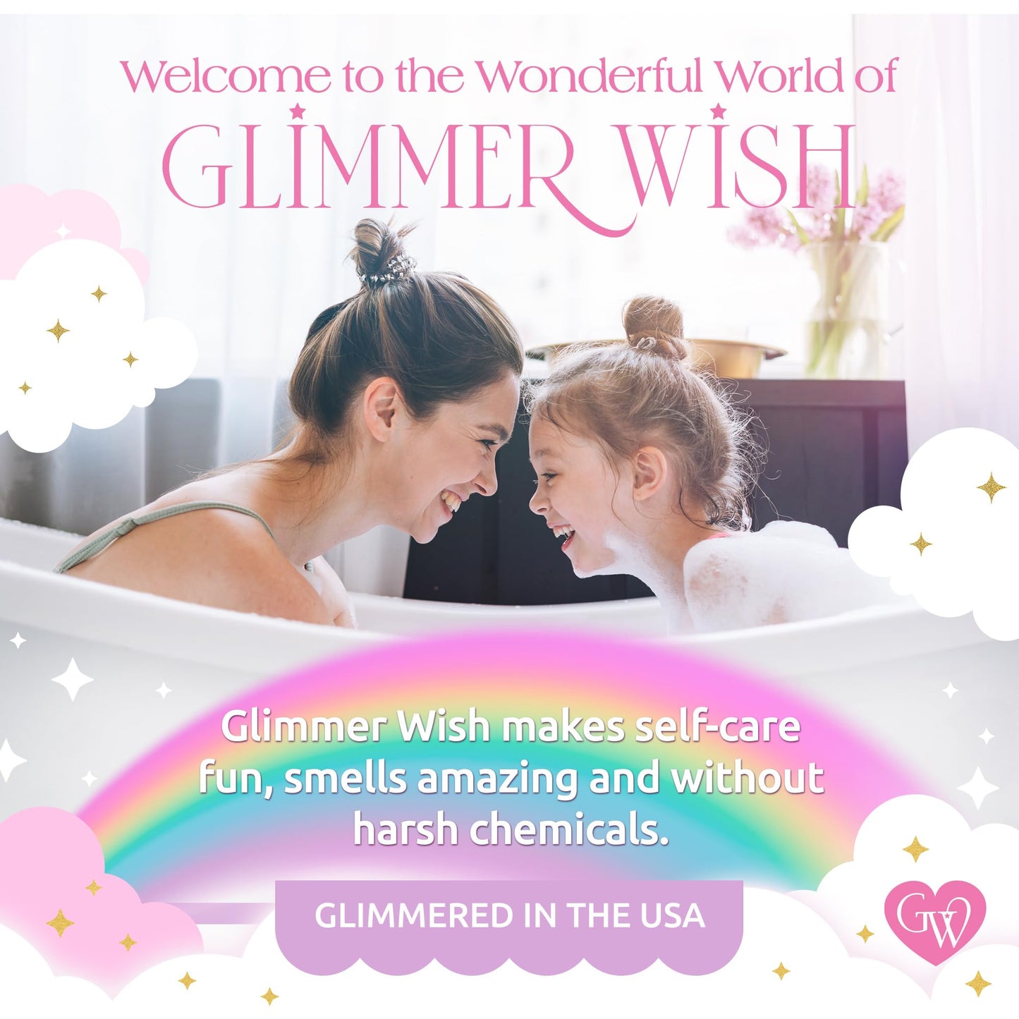Glimmer Wish Unicorn Hair Detangler Spray – Leave-In Conditioner for Kids & Women, Tangle-Free Detangling Mist, 5 fl oz