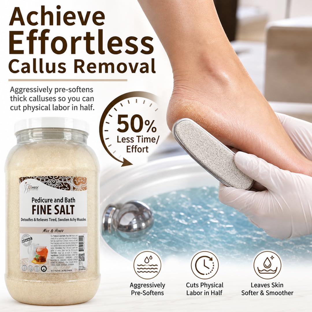 SPA REDI Professional Pedicure Foot Soak & Mineral Replenishment Whirlpool Treatment, Therapeutic Hydration, Replenishes Skin Barrier & Protects Salon Equipment Longevity Milk & Honey 128 Oz