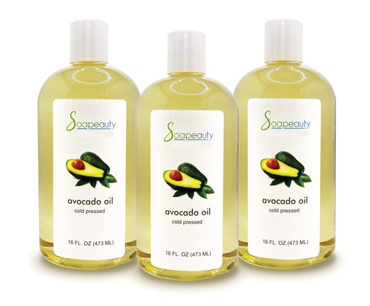 Soapeauty Avocado Oil for Skin & Hair - Cold Pressed - 100% Pure & Natural - Carrier Oil for Essential Oils - Massage Oil - 48 fl oz (3 X 16 fl oz)