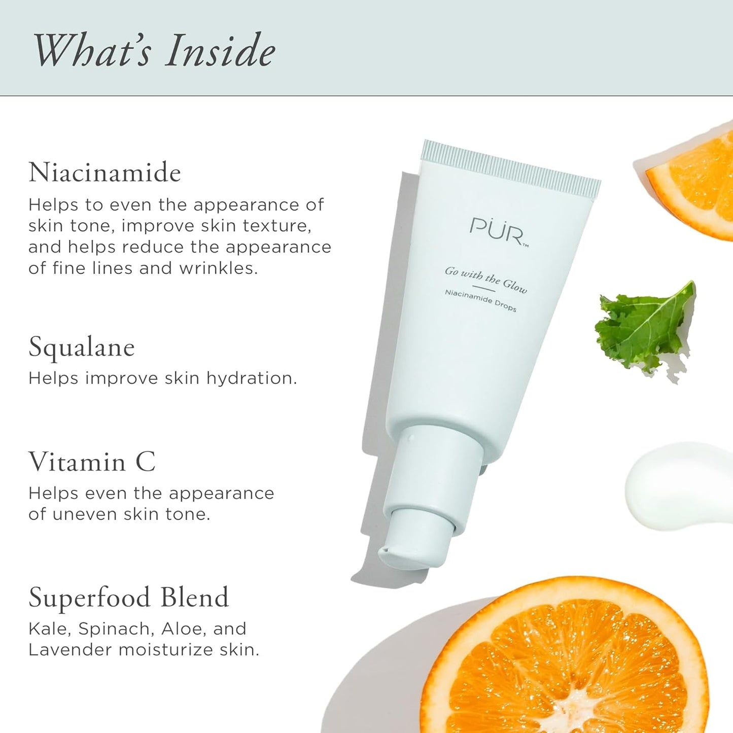 Niacinamide Glow Drops - Hydrating Serum with Vitamin C for Redness Reduction, 1 oz - PÜR Beauty