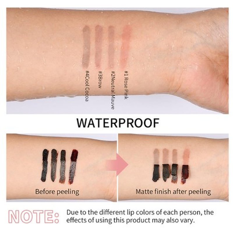 KDGENG Timbersonic Peel Off Lip Stain, 2.5ml/0.08fl.oz Boulari Peel Off Lip Liner Stain, Long Lasting Peel Off Lip Liner Stain Pinked, Boulari Lip Stain Peel Off Waterproof (#3 Brow)